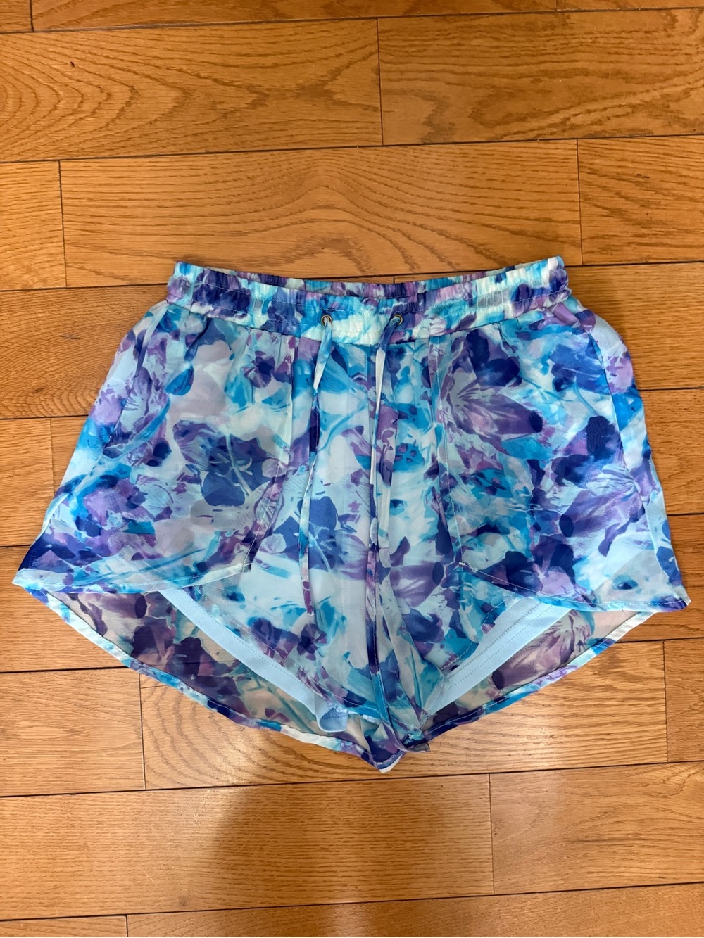 Love Riche Blue & Purple Floral Shorts